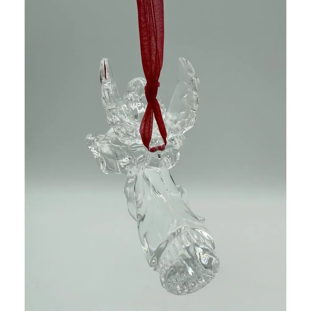 Waterford Crystal Angel Playing Lute Christmas Ornament 4” Vintage 2003